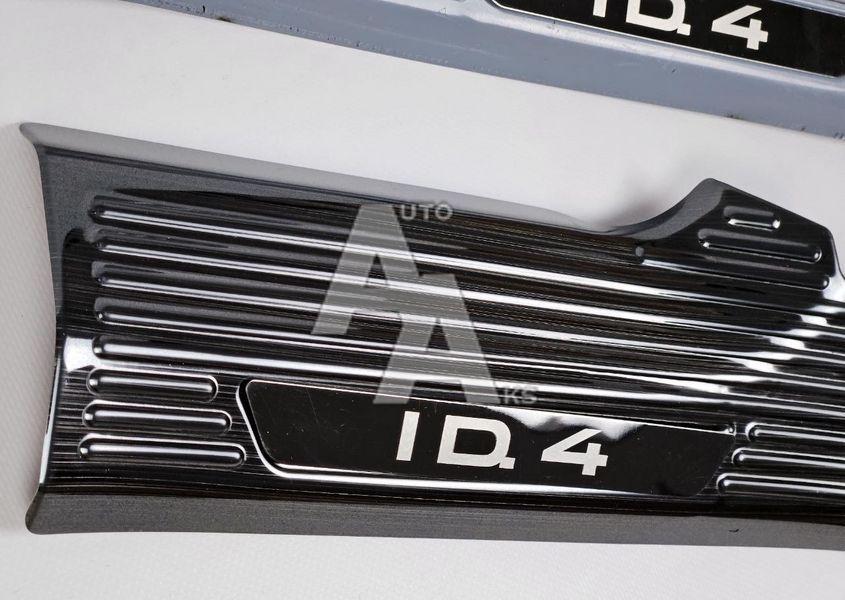 Комплект внутрішніх накладок на пороги для Volkswagen ID4 2021 2022 2023 2024 2025 2026  чорний глянець 00248 фото